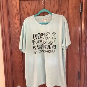 Bella Canvas Light Blue Tee with Bunny Design